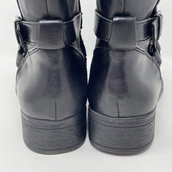 Arturo Chiang Womens Black Leather Side Zip Motocross Style Boot Size 7.5 - Picture 5 of 11